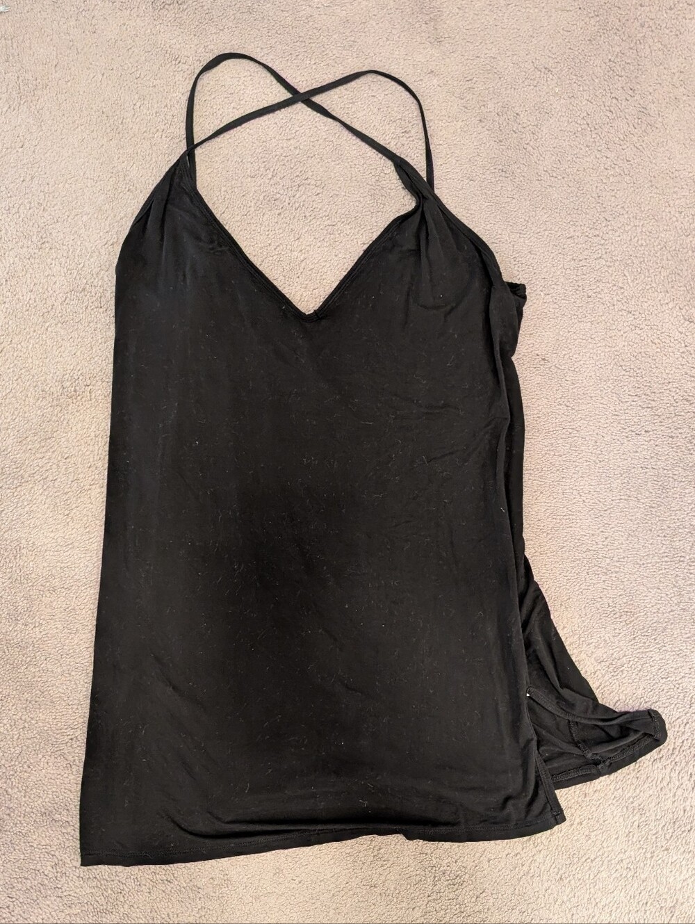 Avid Love Short Pajama Dress Chemise Lounge Black Night Gown XL